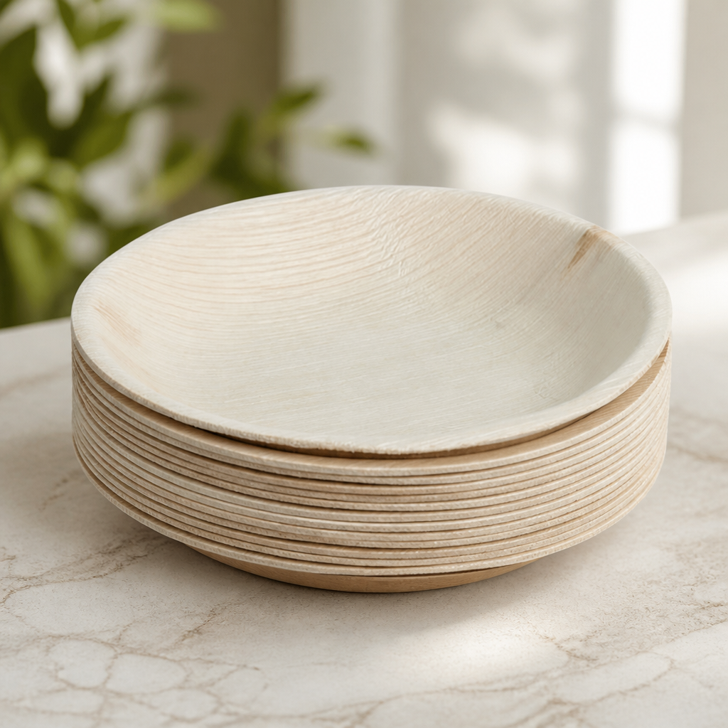 Compostable Deep Palm Leaf Plates 175mm 100 Pack