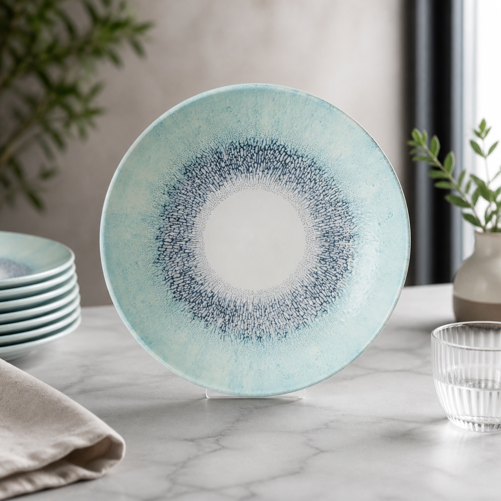 Commercial Coupe Plates 248mm Fusion Blue Textured Design 12 Pack