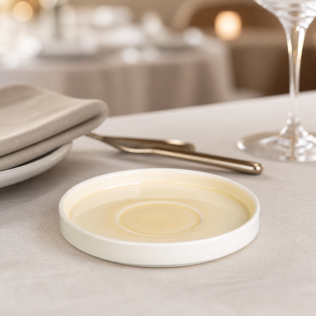 Set of 6 Commercial Fondant Saucers Lemon 155mm