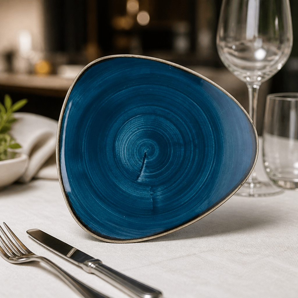 Commercial 228mm Java Blue plates in a 12 pack