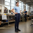 Premium Tailored Cargo Trousers for Women with Multiple Pockets and Comfortable Fit in Navy Color