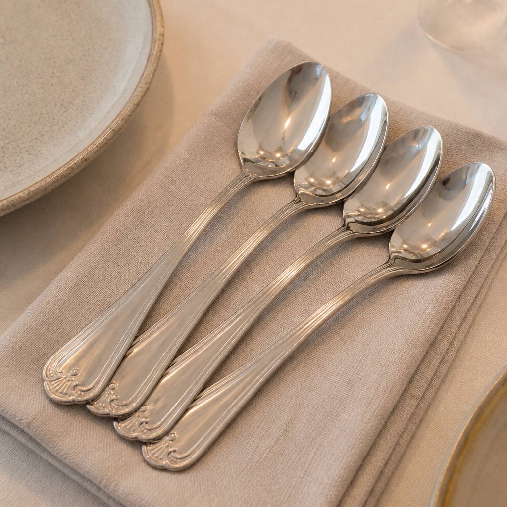 Commercial Dessert Spoons 12 Pack Stainless Steel Silver Finish