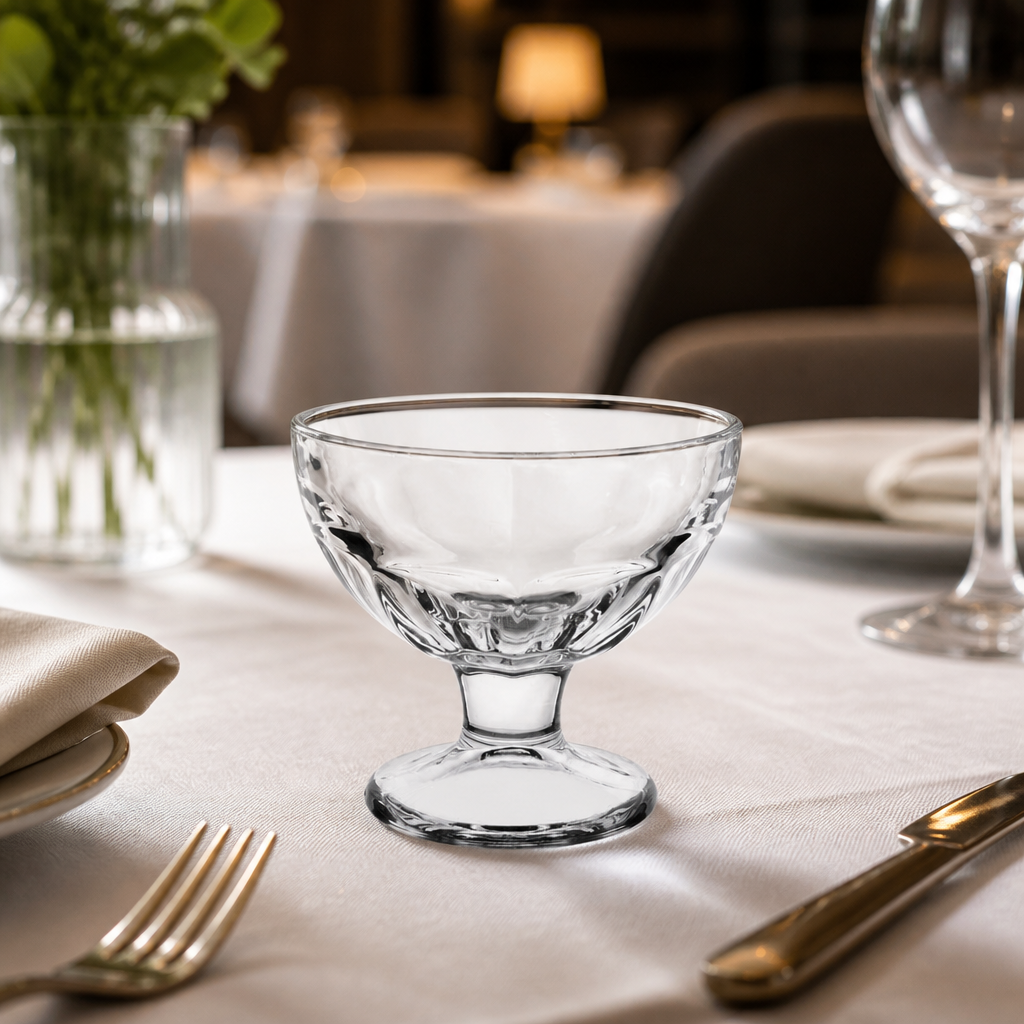 Set of 6 Commercial Low Sundae Glasses 310ml Dishwasher Safe