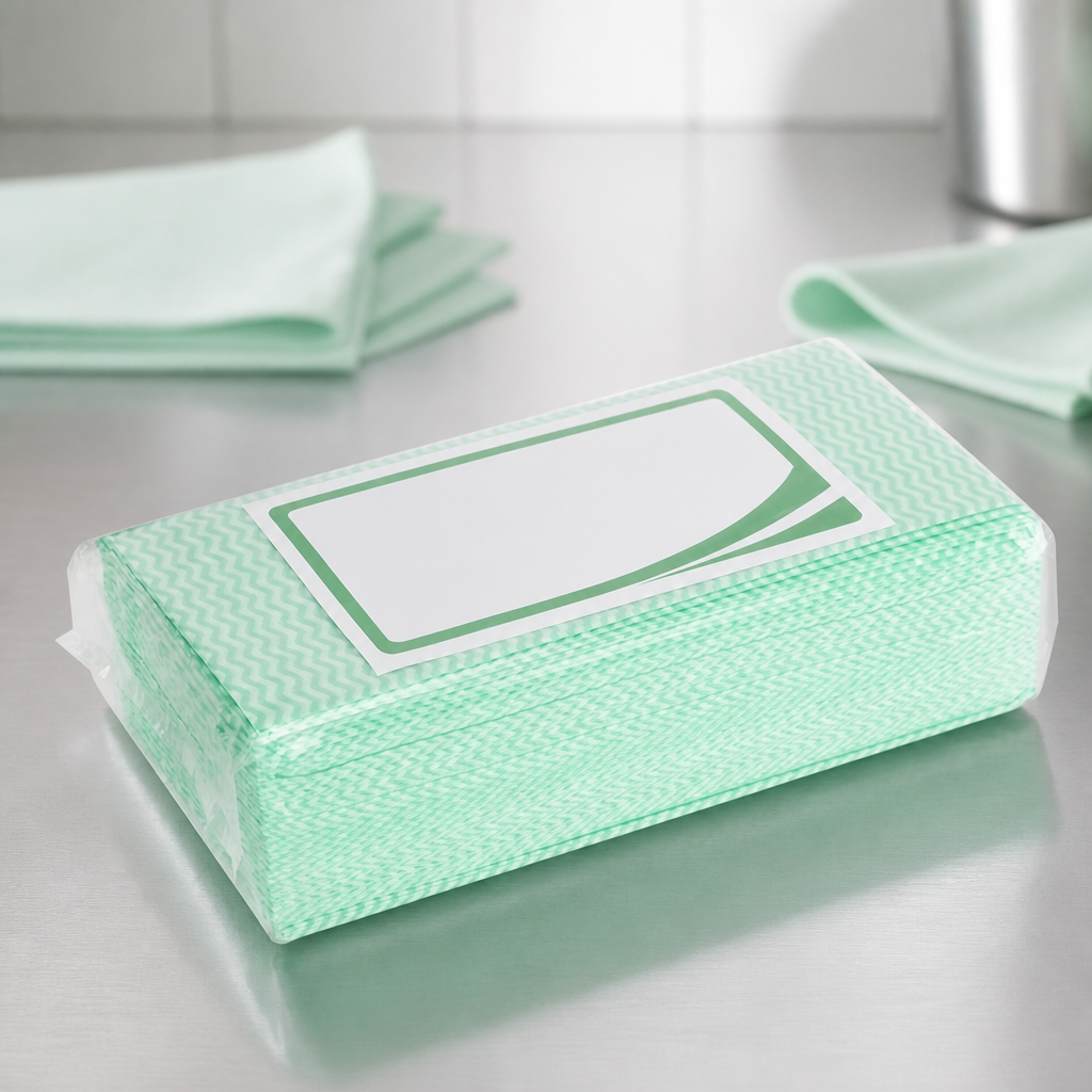 Commercial Non-Woven Cleaning Cloths Green 50 Pack