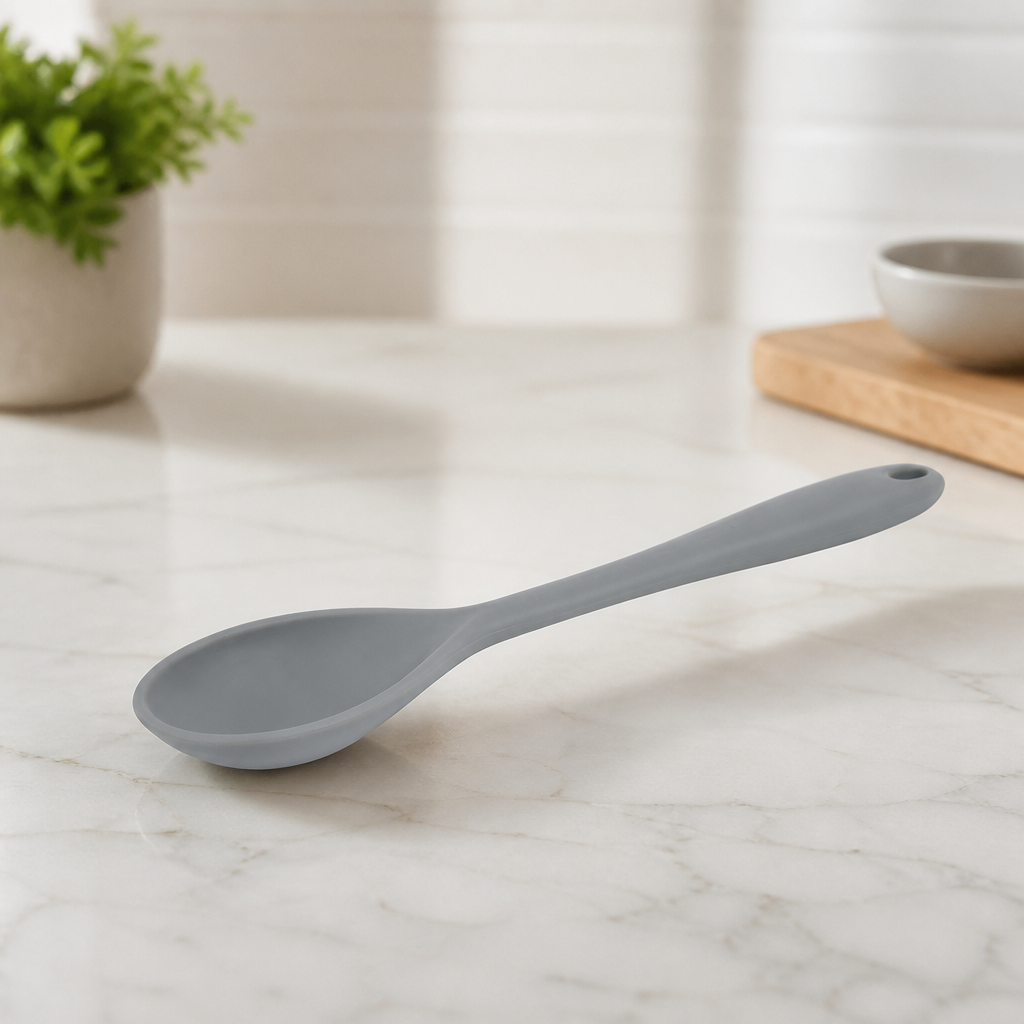 High Heat Silicone Cooking Spoon 275mm Grey Commercial Use