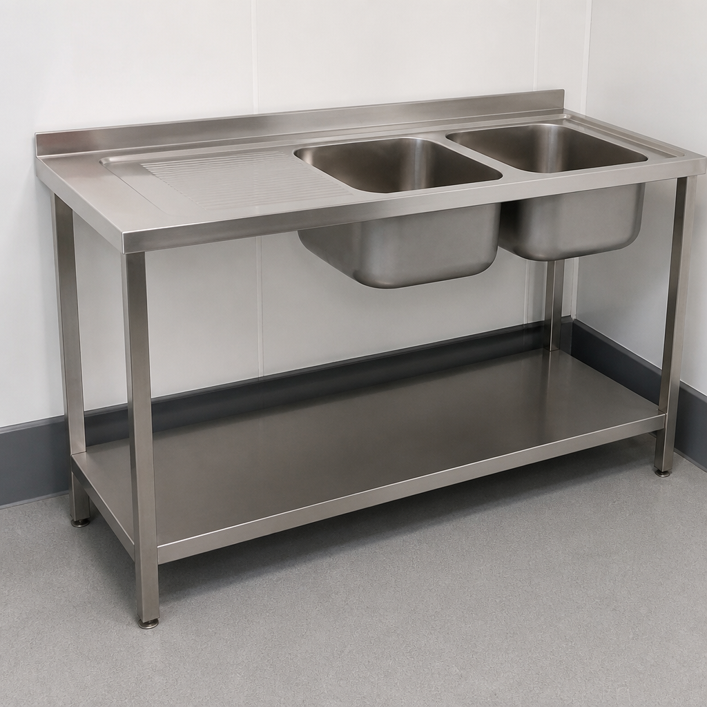 1500mm Commercial Stainless Steel Sink with Left Hand Drainer