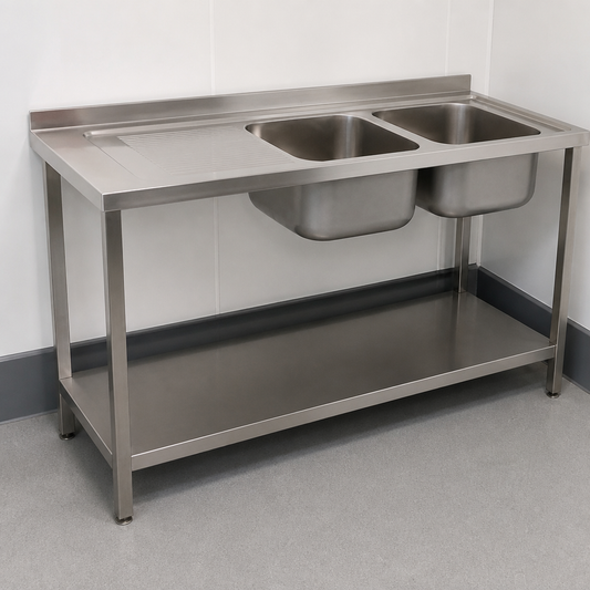 1500mm Commercial Stainless Steel Sink with Left Hand Drainer