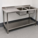 1500mm Commercial Stainless Steel Sink with Left Hand Drainer