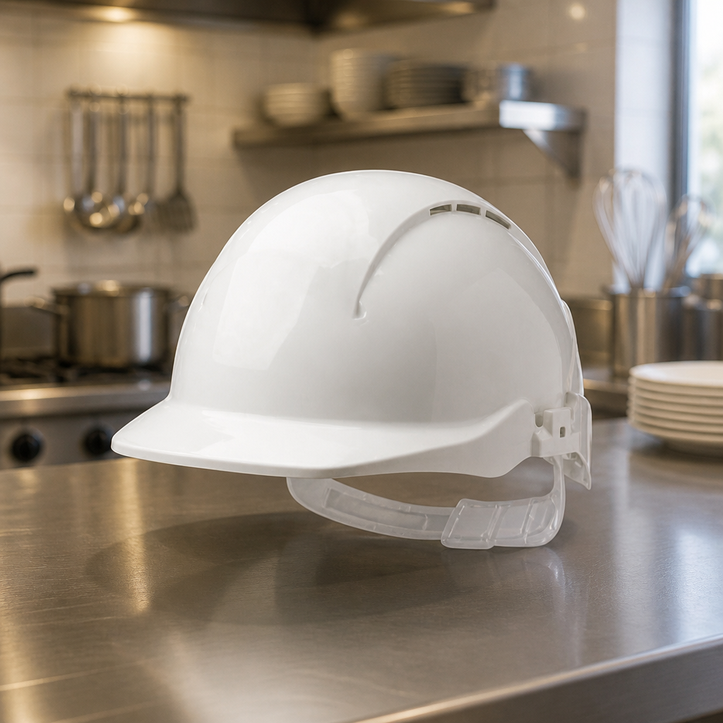 Vented Safety Helmet Lightweight Head Protection for Kitchens
