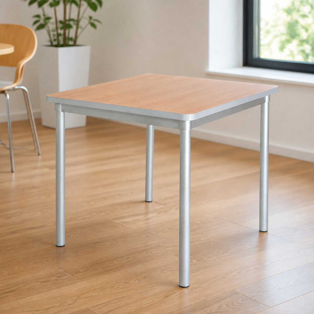Commercial Indoor Square Dining Table 750mm Beech Effect