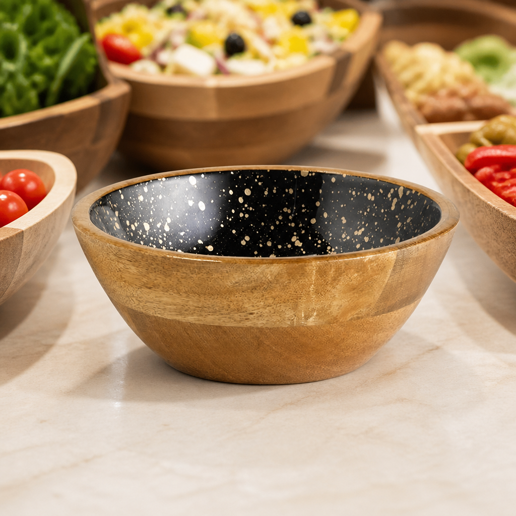 Commercial Wooden Bowl 200mm Diameter 0.8L Capacity