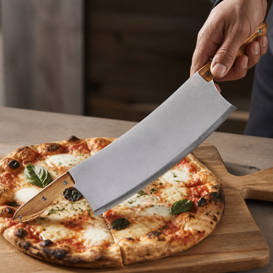 Handmade Stainless Steel Pizza Cutter for Commercial Use