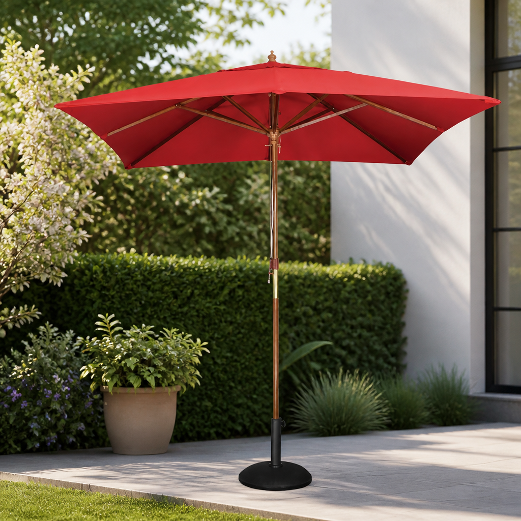Commercial 2.5m Square Parasol Red for Outdoor Areas