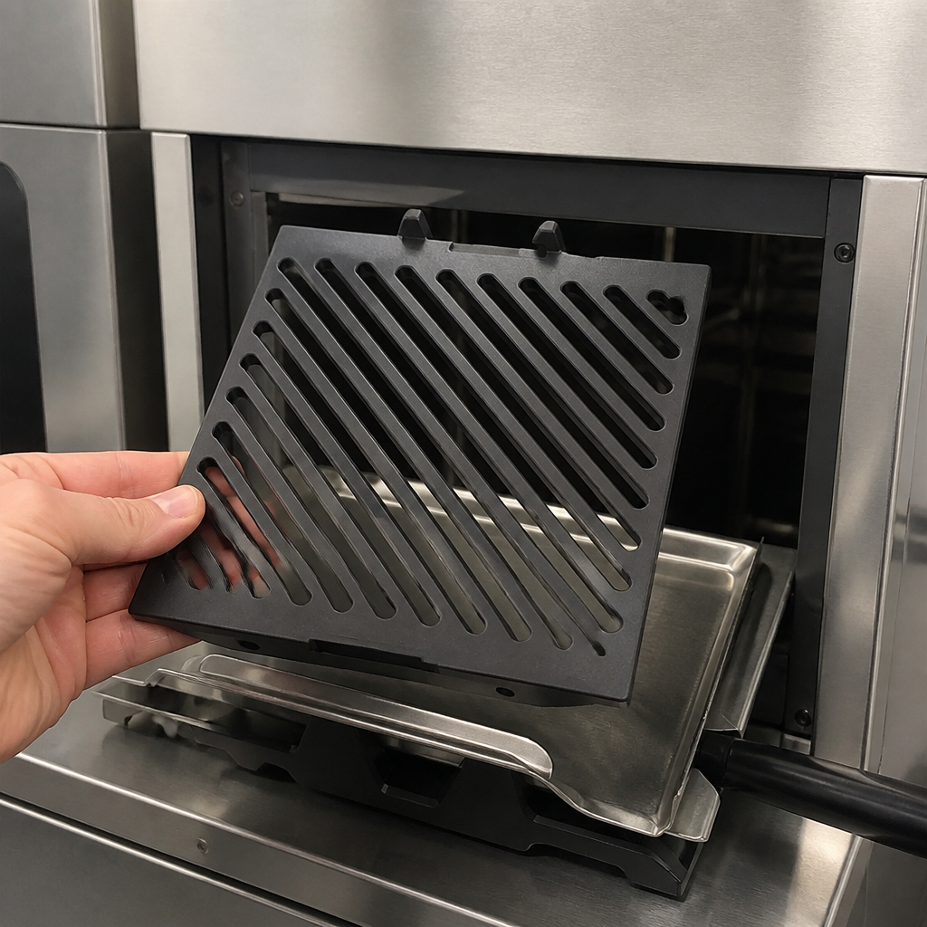 High Opening Commercial Panini Press with Grilled Plates