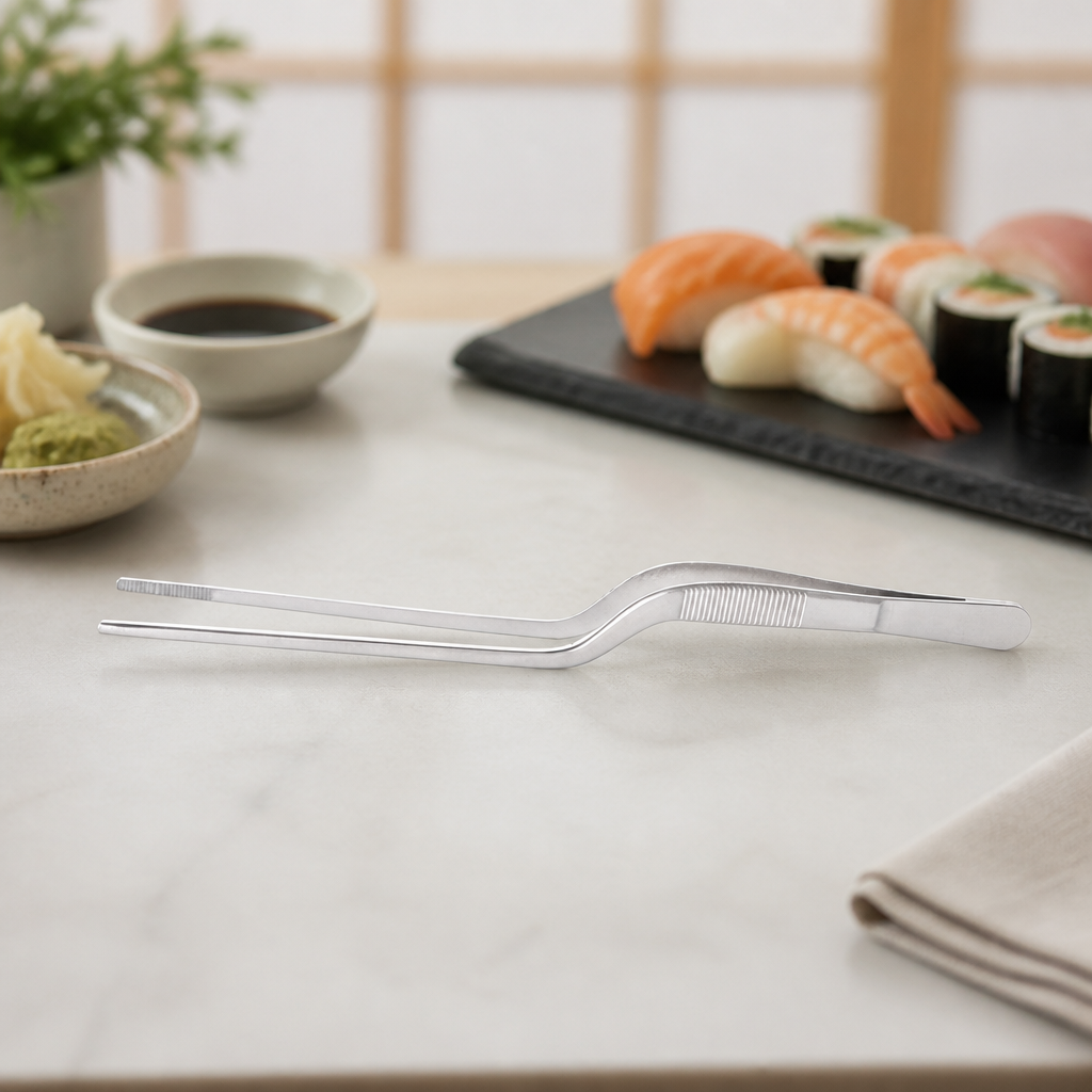 200mm Stainless Steel Sushi Tweezers for Commercial Use