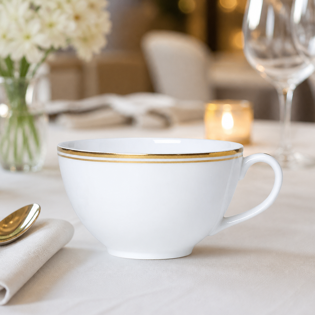 Burnished Gold Tea For One Cups 260ml Set of 12