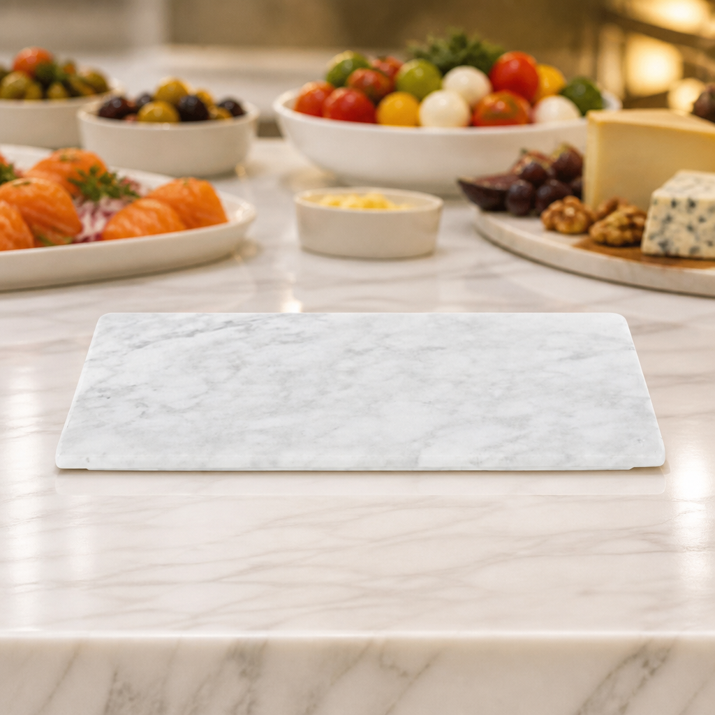 Commercial Marble Rectangular Plate 210x110mm Dishwasher Safe