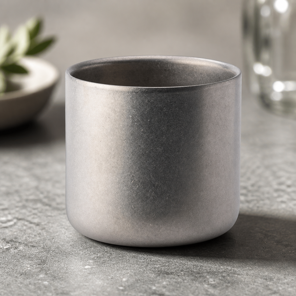 Commercial Double Wall Cups Stainless Steel 82mm Pack of 6
