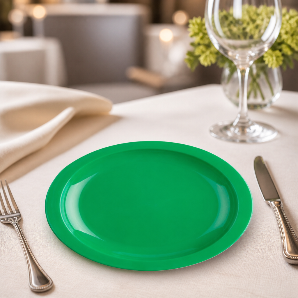 Commercial Polypropylene Plates Green 174mm 12 Pack