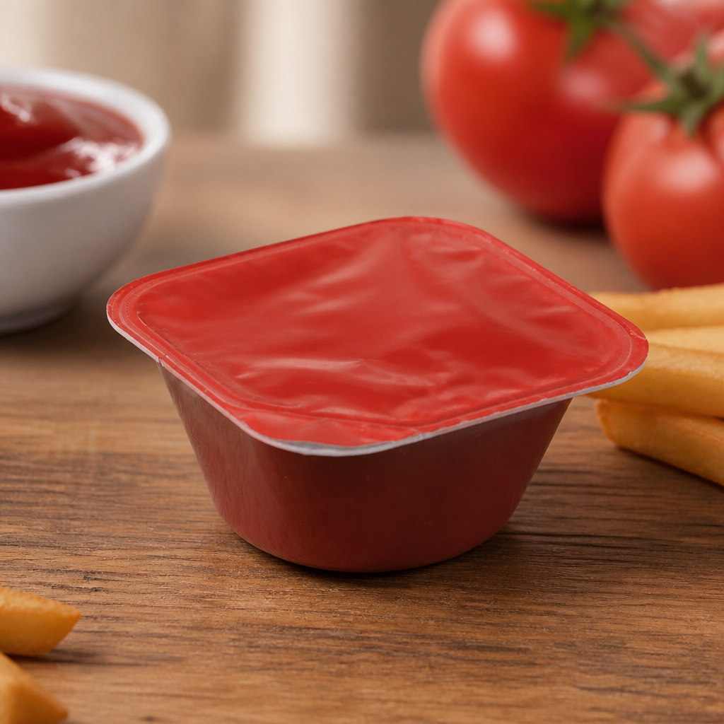 Commercial Tomato Ketchup Dip Pots 25ml - 100 Pack