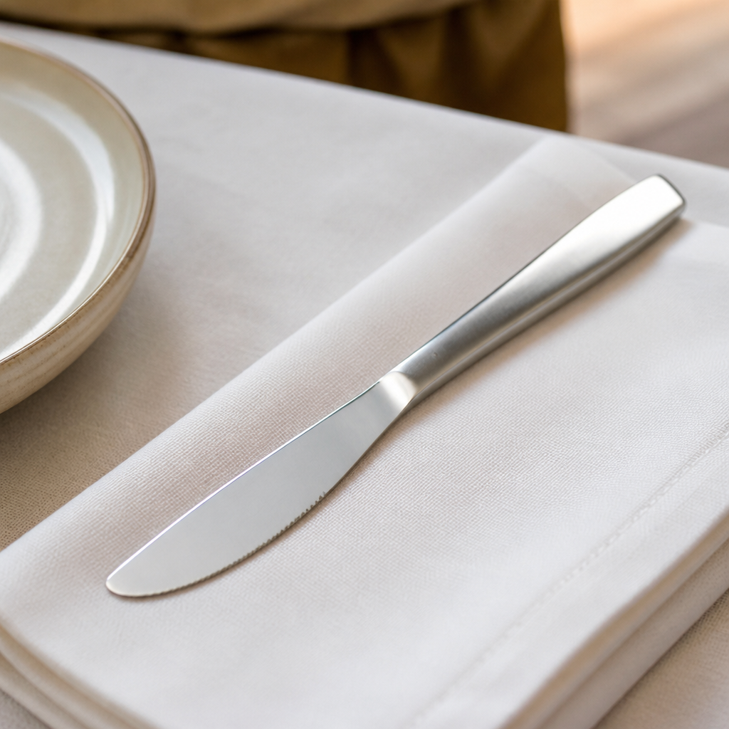 Set of 12 commercial dessert knives, 190mm stainless steel