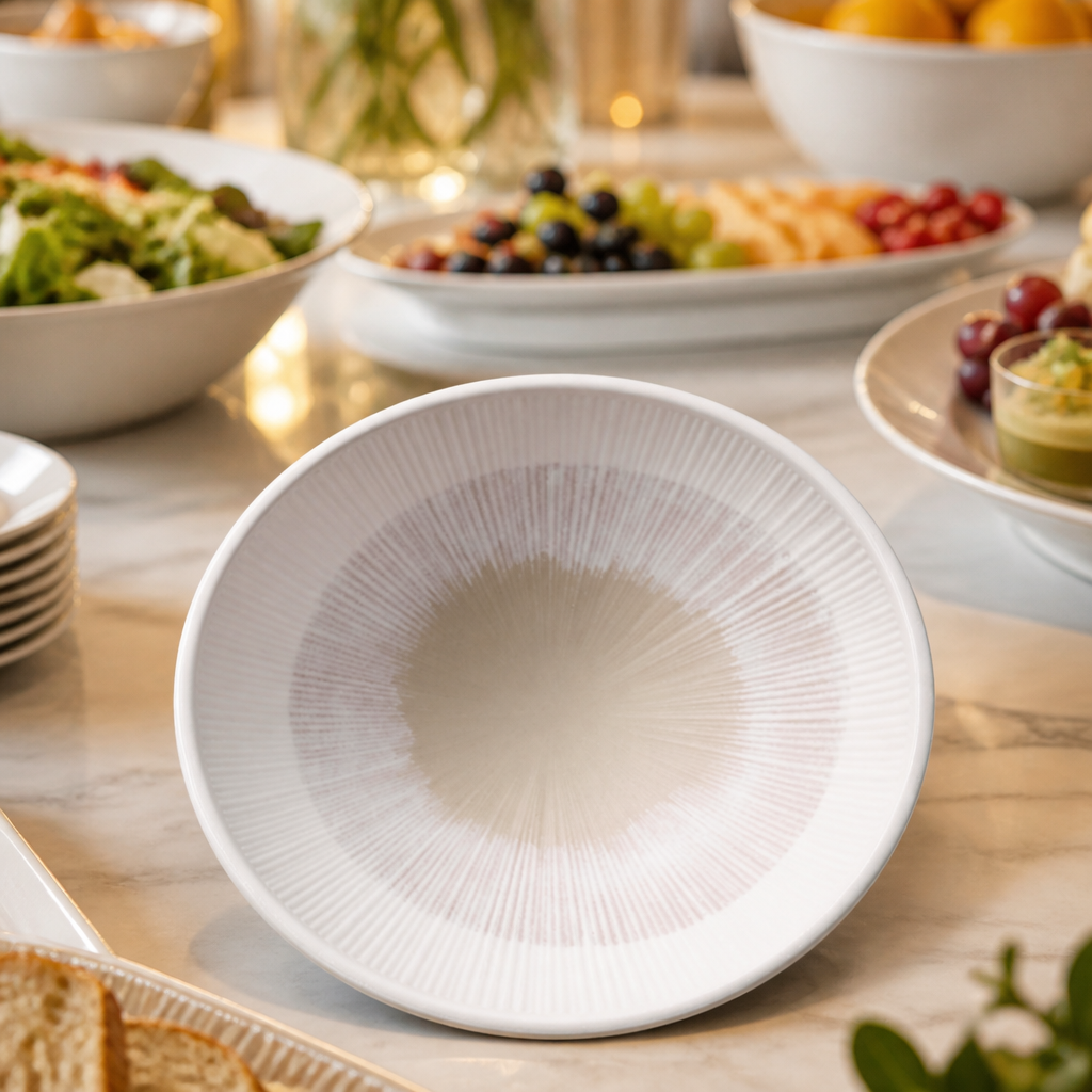 Commercial Melamine Bowl 190mm 0.9 Ltr Stackable Dishwasher Safe