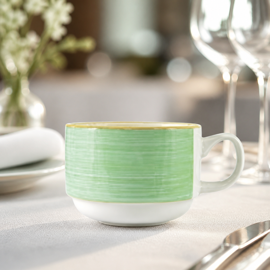 200ml Green Slimline Stacking Cups 36 Pack