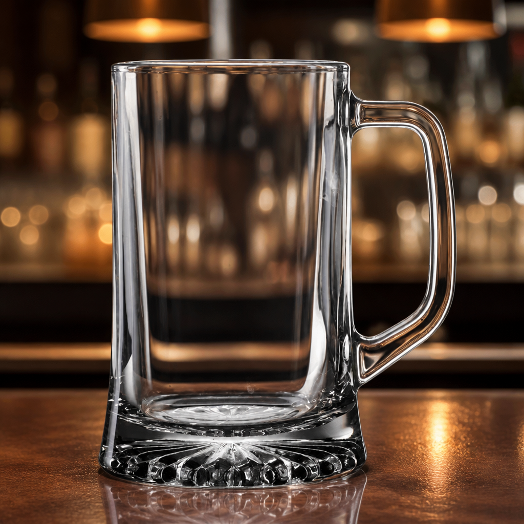 680ml clear glass beer mugs tankards 6 pack