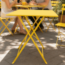 Commercial Folding Table Yellow 600x600mm Heavy Duty 125kg