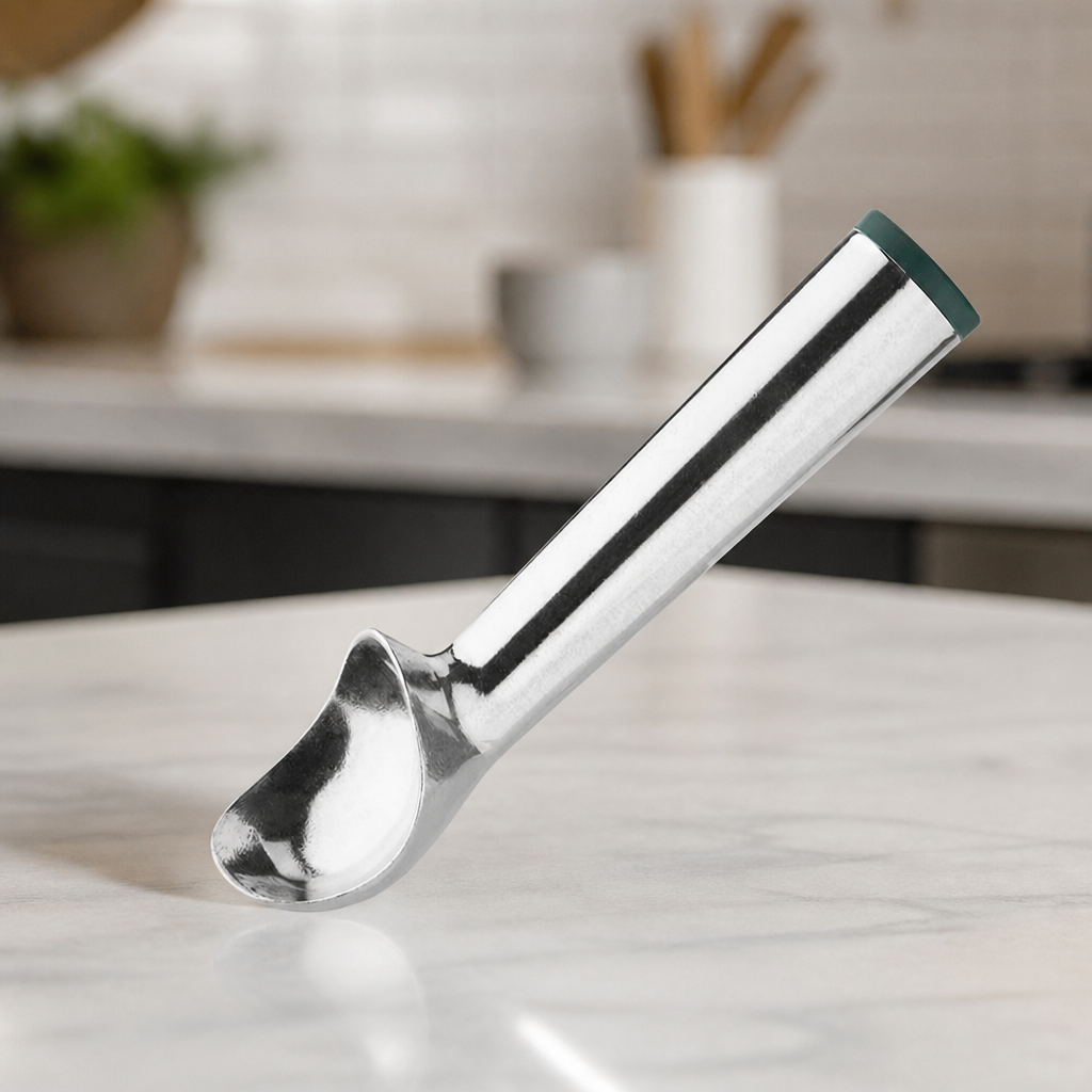 Commercial Ice Cream Scoop 2.5oz Aluminium Green Cap
