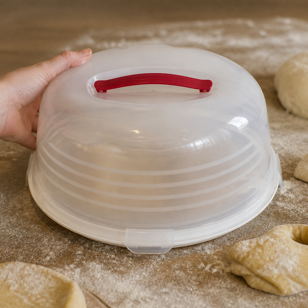 Commercial Round Cake Storage Box 350mm Durable Plastic