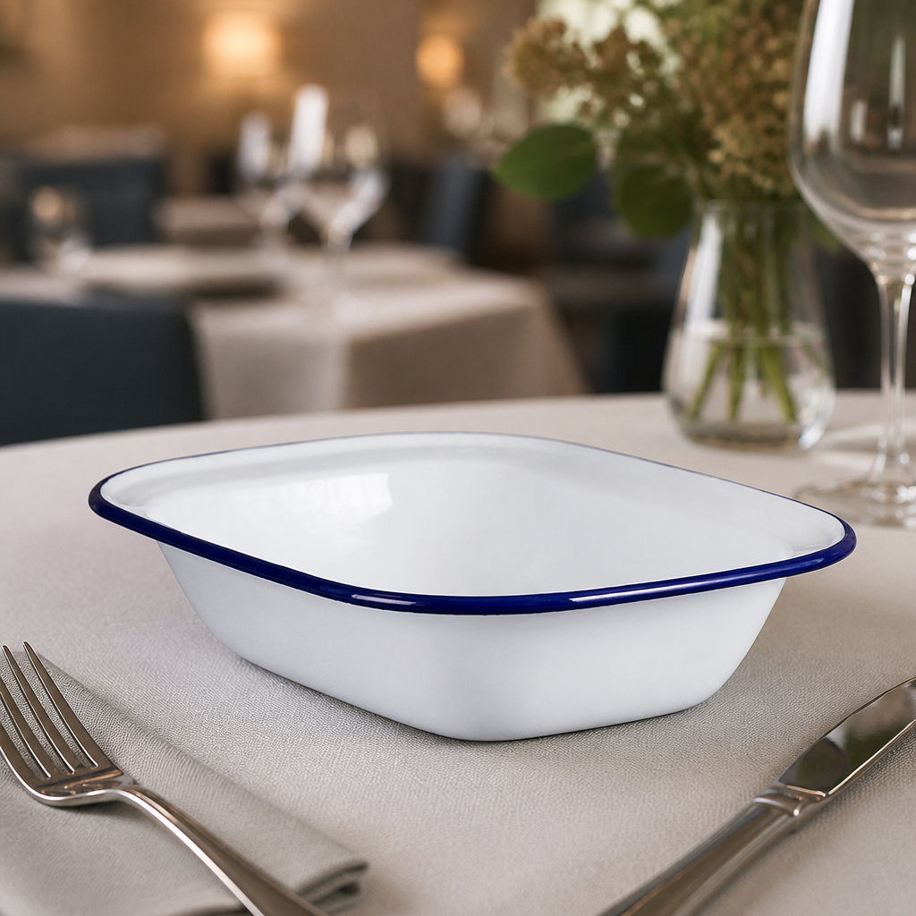 Commercial Enamel Serving Dishes 280x190mm - 6 Pack