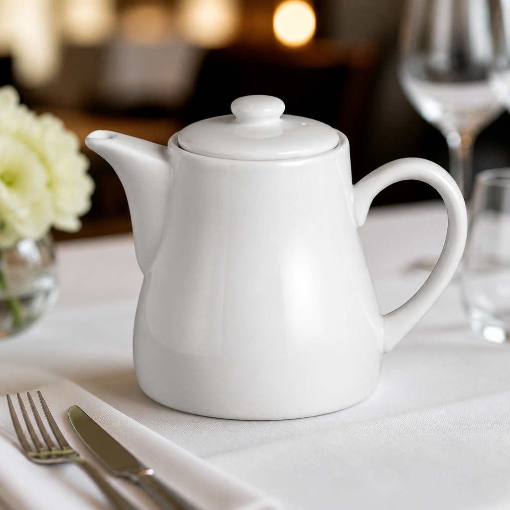 Commercial teapots 795ml whiteware for catering 4 pack