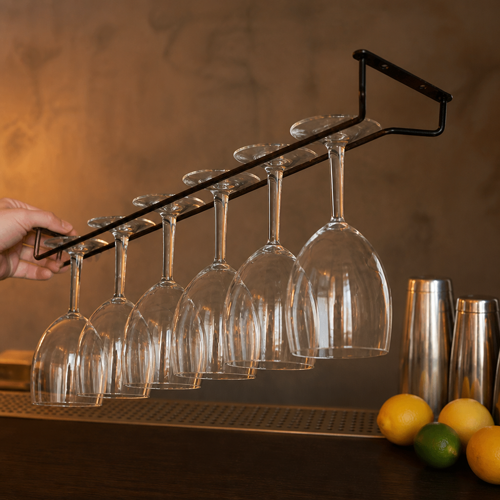 Glass Hanger Rustic 609mm for displaying wine glasses