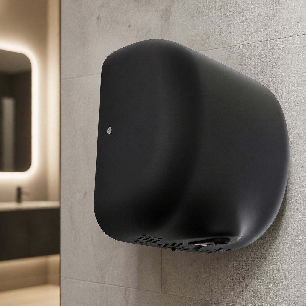 Commercial stainless steel hand dryer with anti-vandal design