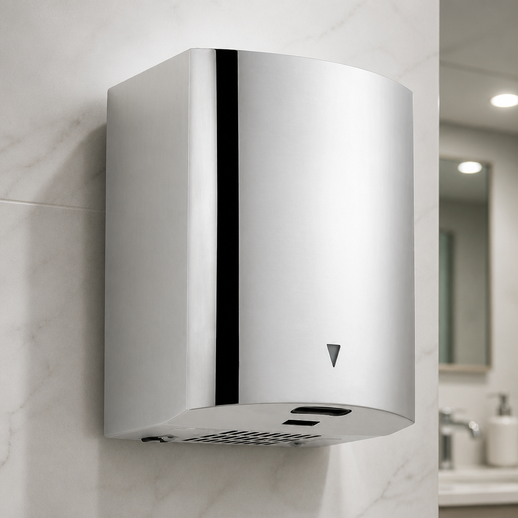 Commercial Hand Dryer Polished Chrome Vandal-Resistant Design