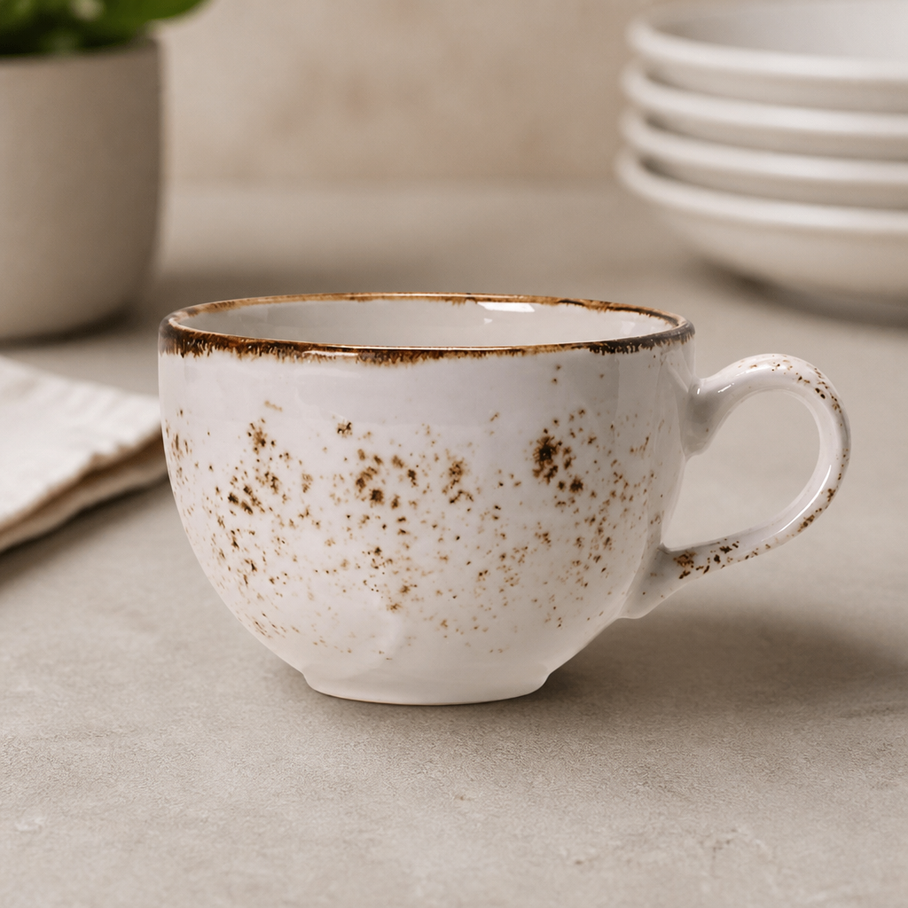 Commercial Tea Cups 230ml Rustic Low Cup 36 Pack