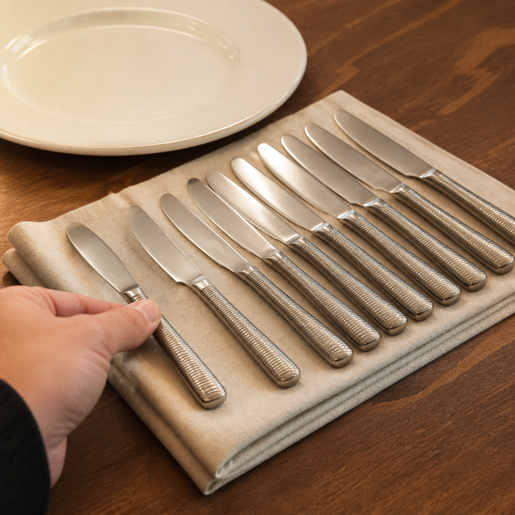 Commercial Bamboo Dessert Knives 12 Pack for Catering Use