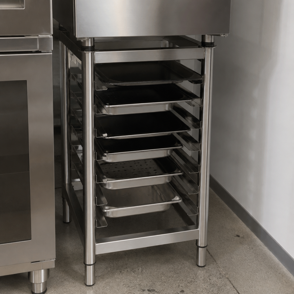 Commercial Oven Stand with Trayslides 800mm Stainless Steel