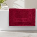 Non-Slip Wine Bath Mat 700gsm Soft Cotton Grecian Key Design