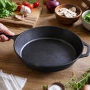 Commercial Cast Iron Skillet Pan 30cm 3.1Ltr Cooking Tool