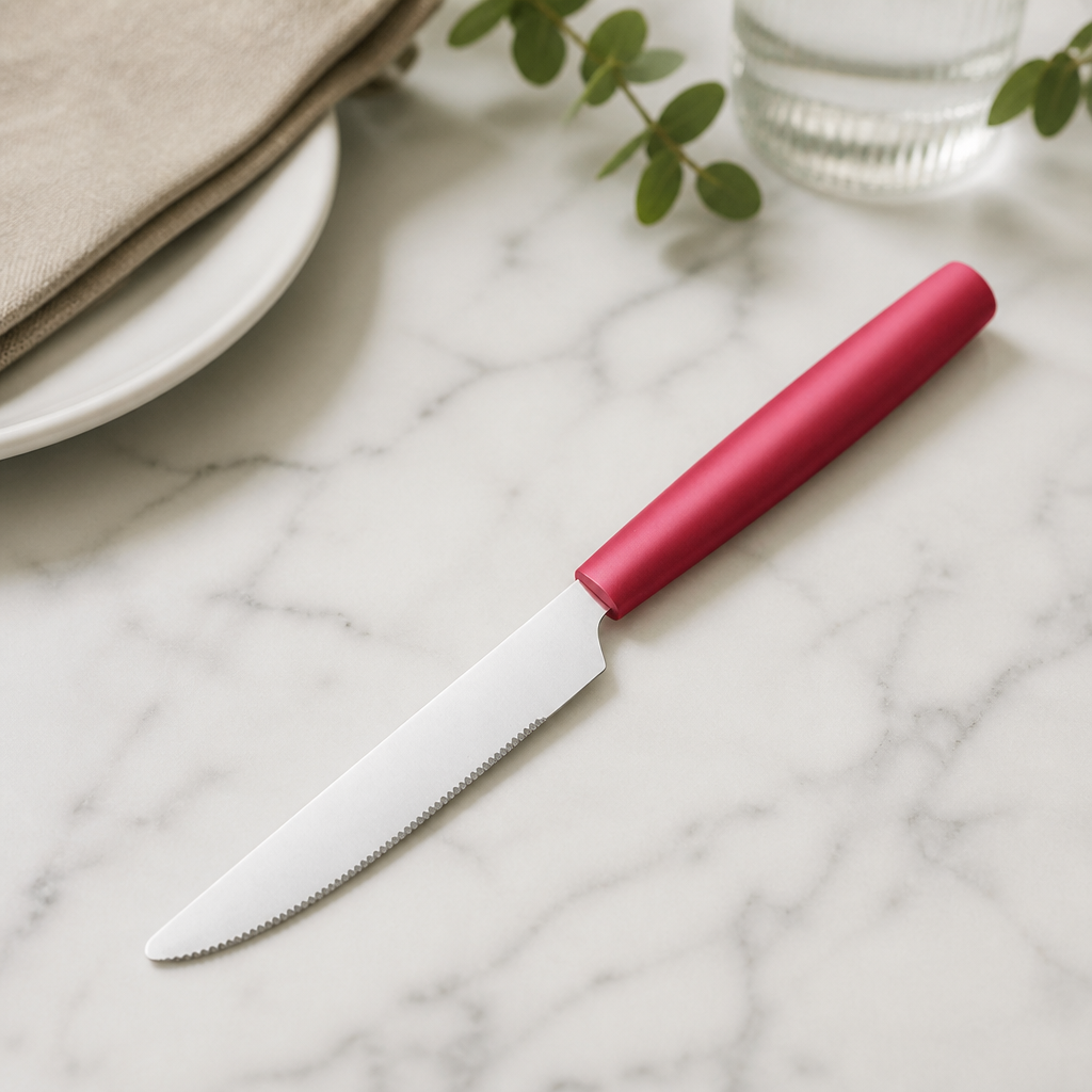 Commercial Table Knives Red 12 Pack 223mm Length