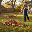 Premium Heavy Duty Lawn Rake with 16 Teeth, Forged Carbon Steel Head and Tubular Steel Shaft for Efficient Landscaping