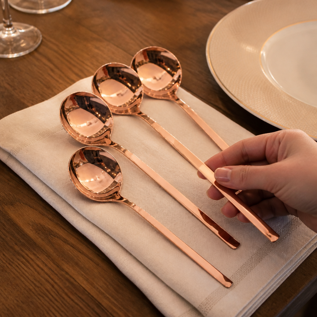 Dressing Spoon Set of 6 in Copper Finish
