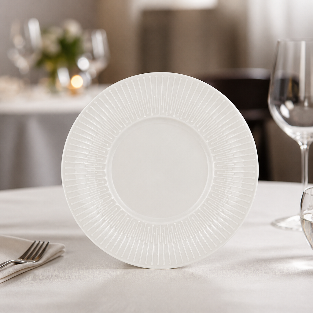 Commercial rimmed plates 160mm - pack of 12, dishwasher safe