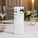 Commercial Cotton Napkins 550mm White Satin Band 10 Pack