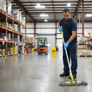 Premium Lightweight Aluminium Mop Handle with Push-Fit Design, 54 Inches Long and Colour-Coded Grip for Easy Use