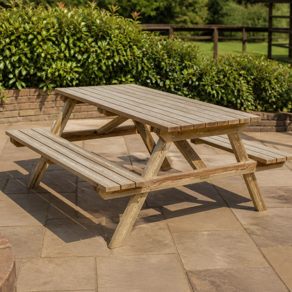 Commercial Picnic Table Natural Timber 180cm Outdoor Seating