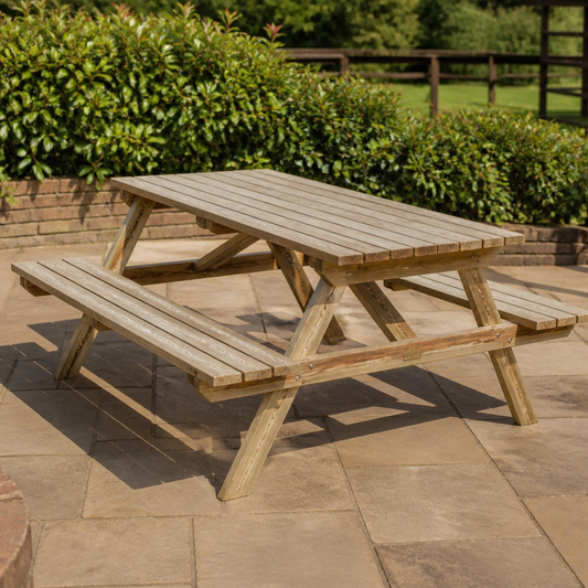 Commercial Picnic Table Natural Timber 180cm Outdoor Seating