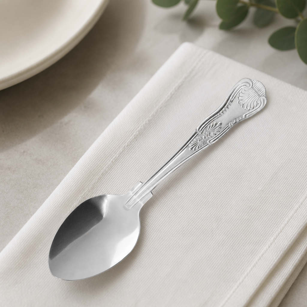 Commercial Kings Dessert Spoon Set - 12 Pack 178mm Stainless Steel